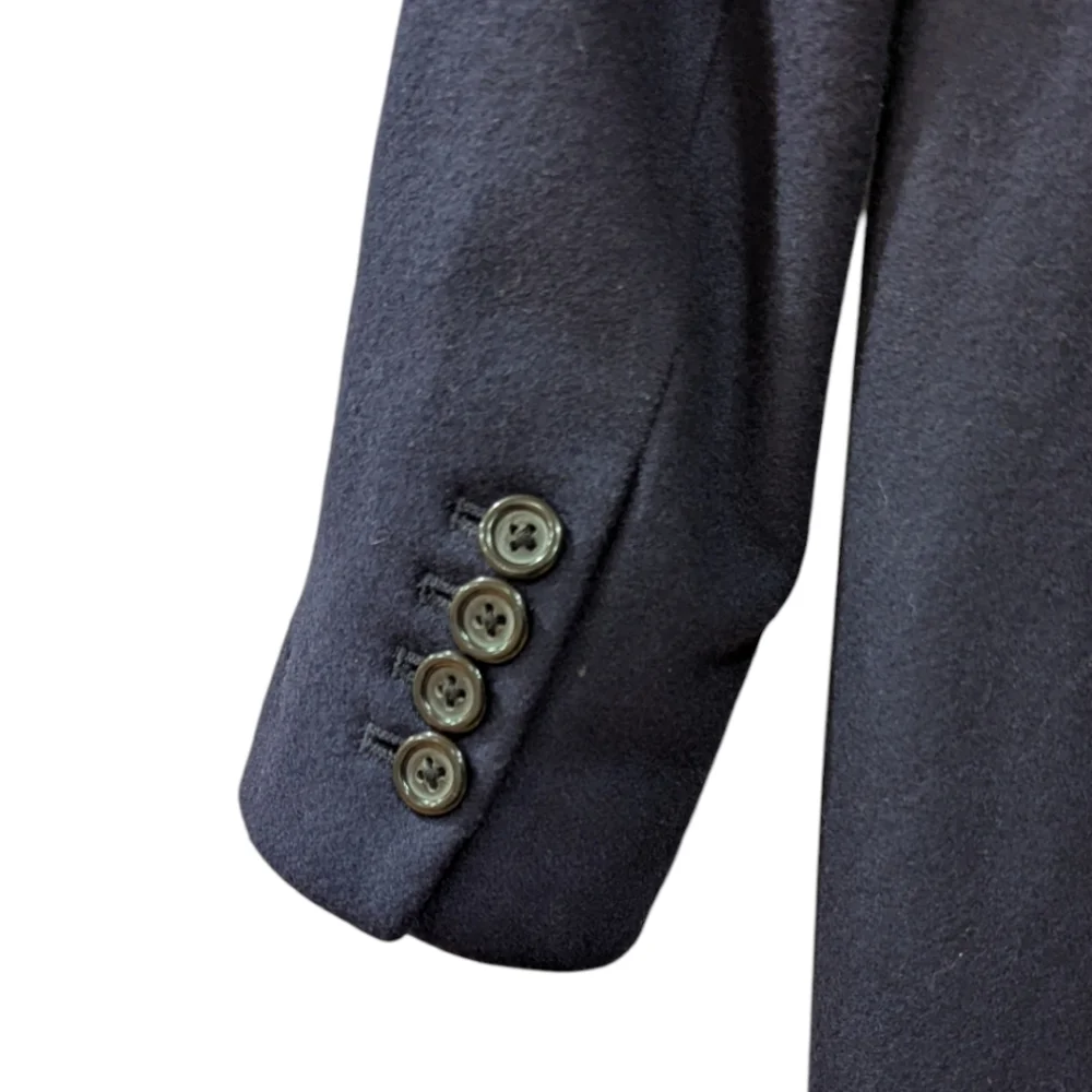 J. Crew Women's 00 Wool Melton Topcoat Coat in Navy Style B3906 - Picture 5 of 8